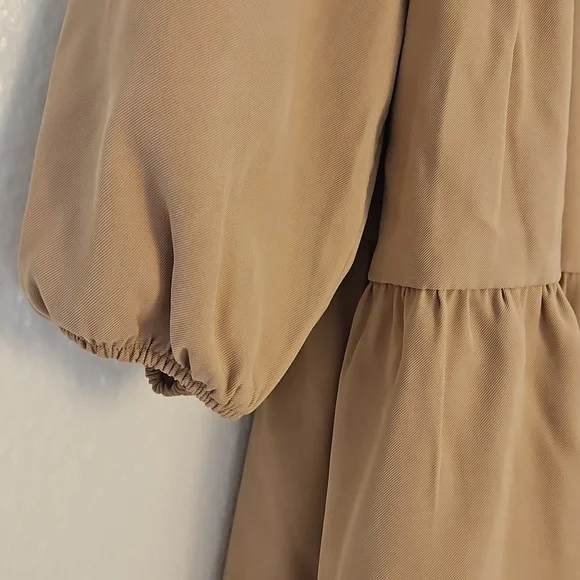 Zara Tan Long Sleeve Tiered Dress - Picture 8 of 8